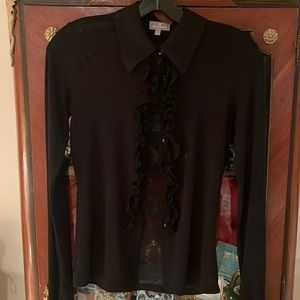 Naf Naf Vintage Sheer Black Blouse